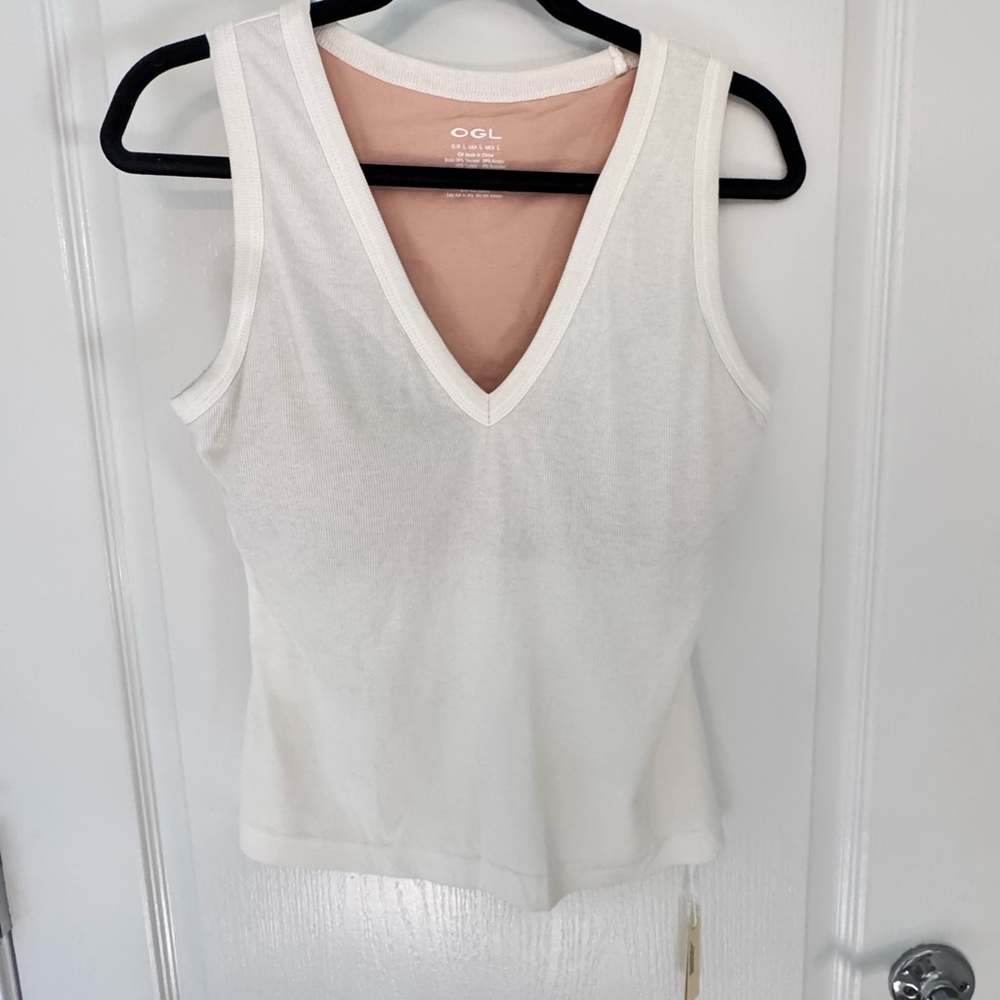 OGL Women's White V-Neck Top
